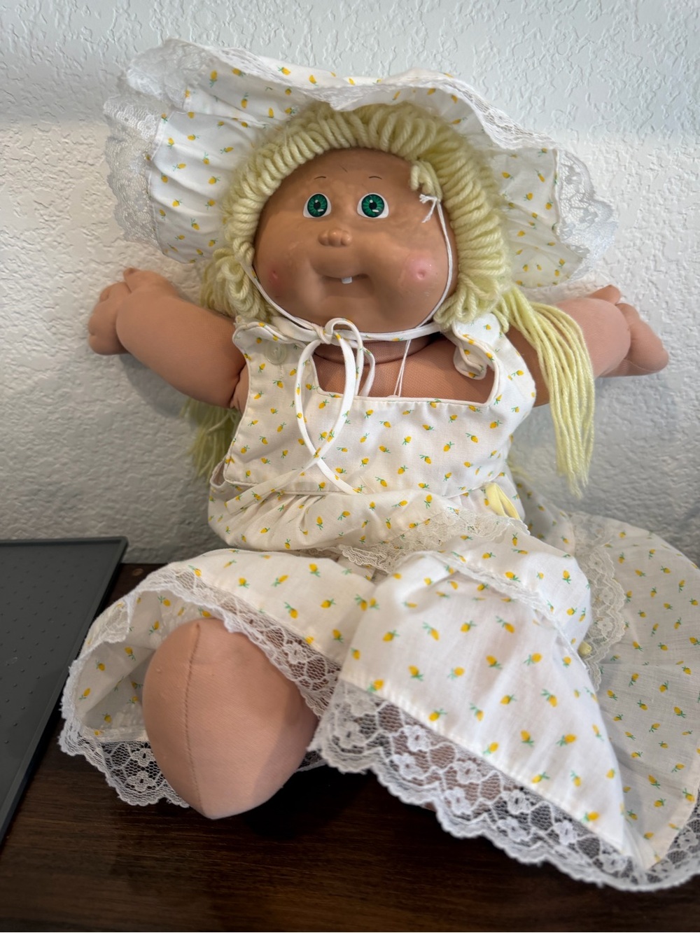 Plush Yellow-Accented Sun Hat Doll for Kids